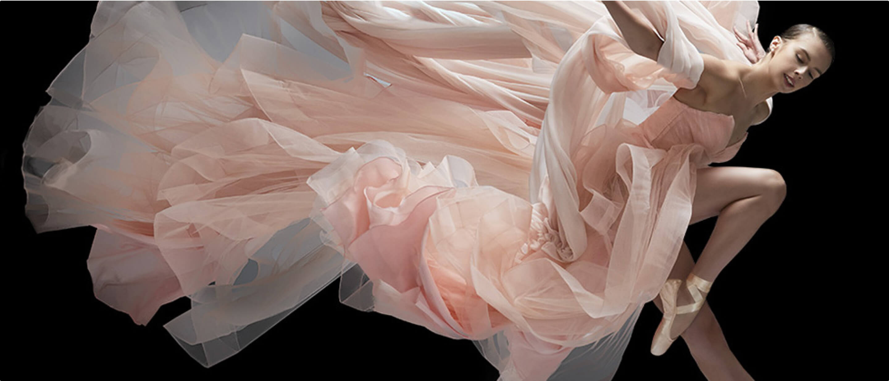 Chiara dancing in a flowing pink gown