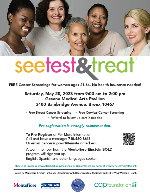 See, Test, and Treat FREE Cancer Screenings for Women ages 21-64